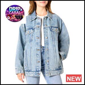 Women's Oversized Denim Trucker Jacket Heavyweight Rigid Fit
